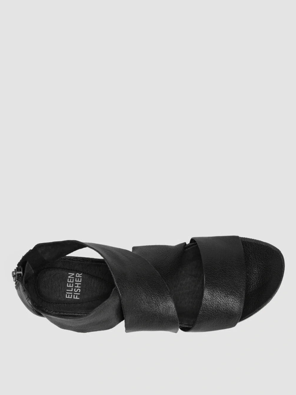 Eileen Fisher Sport Tumbled Leather Sneaker Sandals Black Crisscross Zip Size 10